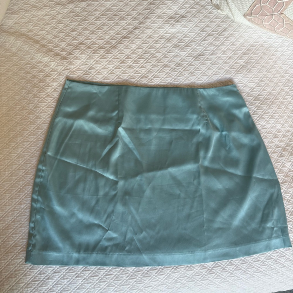Daily Drills Silky Blue Mini Skirt